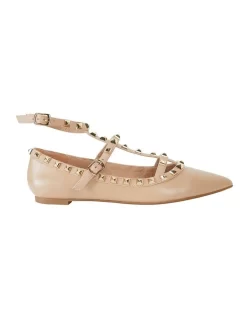 Inez Nude Kid Flat Shoes