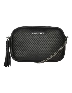 Chevron Box Leather Crossbody Bag Black 11 Chevron Box Leather Crossbody Bag Black -Women Summer Clothing Store 754630480 5 720x928