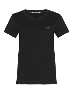 Calvin Klein Jeans Ck Embroidery Slim Tee Black -Women Summer Clothing Store 787707550 3 720x928