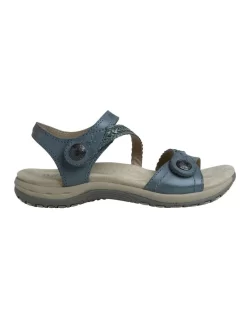 Crop Blue Leather Sandal