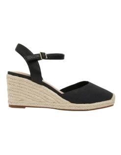 Santos Black Fabric Sandals