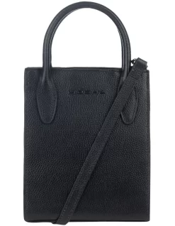 Petite Leather Tote Bag Black