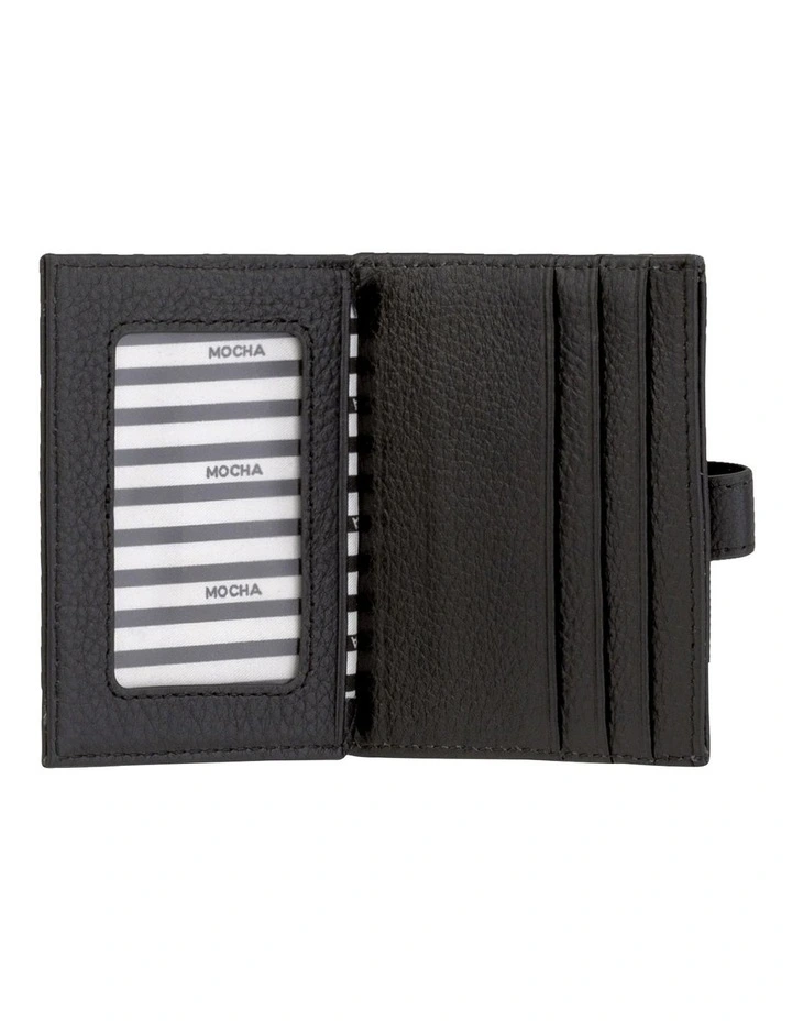 Mocha Leather Foldover Card Holder Black 5 Mocha Leather Foldover Card Holder Black - Image 3