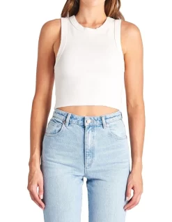 ABRAND JEANS A Heather Singlet White Sand