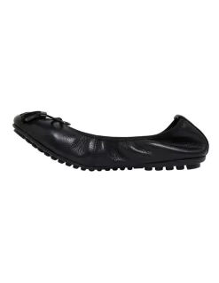 Prima Flat Shoes In Black Leather -Women Summer Clothing Store 843089140 3 720x928