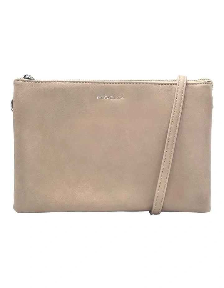 Mocha Triple Jessie Crossbody Bag Taupe/Silver 3 Mocha Triple Jessie Crossbody Bag Taupe/Silver