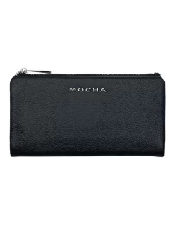 Mocha Judy Leather Wallet Black
