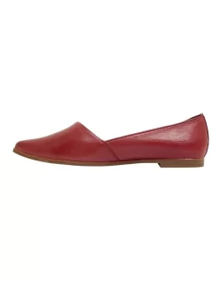 Rachael Flat Shoes In Red Leather -Women Summer Clothing Store 865060120 3 720x928