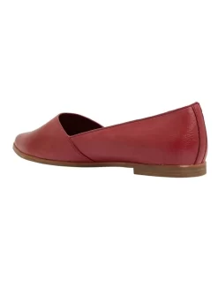 Rachael Flat Shoes In Red Leather -Women Summer Clothing Store 865060120 6 720x928