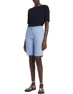 Irene Peached Chino Short Blue -Women Summer Clothing Store 870038650 3 720x928