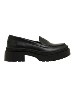Ravella Sawyer Black Smooth Flat Shoes