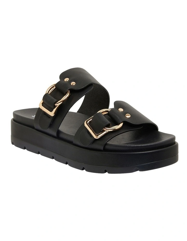 Fiction Black Smooth Sandals 4 Fiction Black Smooth Sandals - Image 2
