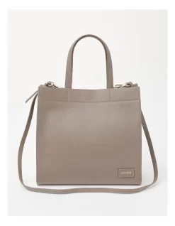 Mariah Snap Closure Tote Bag In Mushroom Brown