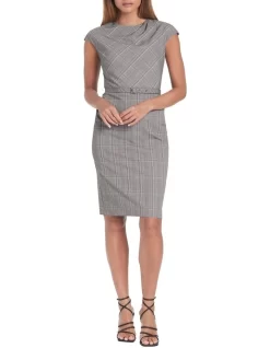 Clemence Plaid Dress Grey