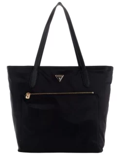 Guess Eco Gemma Black Zip Top Tote Bag