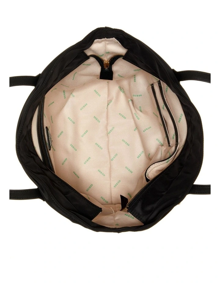 Guess Eco Gemma Black Zip Top Tote Bag 5 Guess Eco Gemma Black Zip Top Tote Bag - Image 3