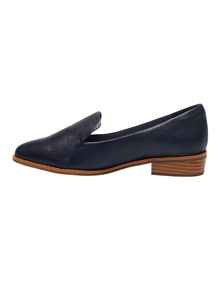 Tara Flat Shoes In Navy Leather 5 Tara Flat Shoes In Navy Leather - Image 3