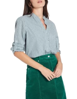 Odette Check Shirt Ivory/Pine