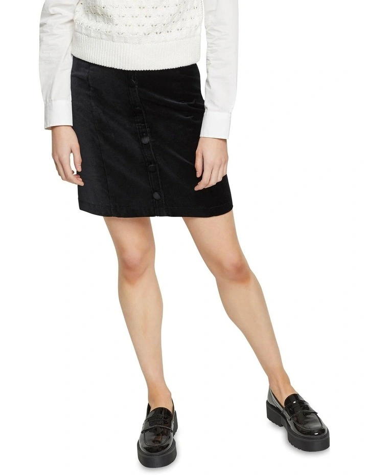 Oxford Anya Velvet Mini Skirt Black 6 Oxford Anya Velvet Mini Skirt Black - Image 4