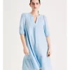 Vero Moda Natali 2/4 Sleeve Dress In Blue