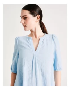 Vero Moda Natali 2/4 Sleeve Dress In Blue -Women Summer Clothing Store 903400660 6 720x928