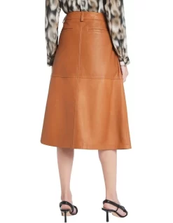 Aura Leather Midi Skirt Toffee 8 Aura Leather Midi Skirt Toffee -Women Summer Clothing Store 903538900 3 720x928