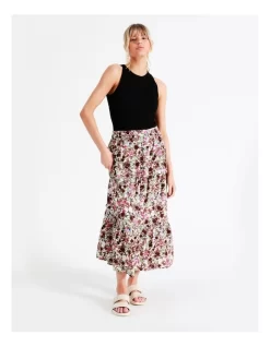 ONLY Elyse Life Midi Skirt In Cactus Flower -Women Summer Clothing Store 917474050 5 720x928