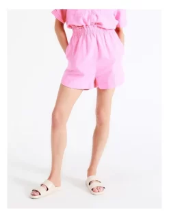 ONLY Caro Linen Blend Shorts In Sachet Pink -Women Summer Clothing Store 917627680 2 720x928