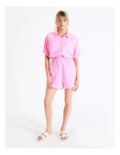 ONLY Caro Linen Blend Shorts In Sachet Pink -Women Summer Clothing Store 917627680 6 720x928