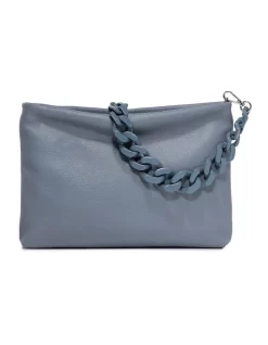 Brenda Soft Blue Zip Top Crossbody Bag