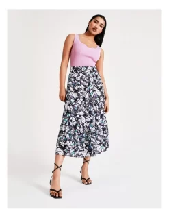 Basque Tiered Maxi Skirt Assorted