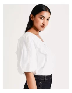 Basque Ruffle Lace Up Blouse In Ivory 15 Basque Ruffle Lace Up Blouse In Ivory -Women Summer Clothing Store 918833950 7 720x928