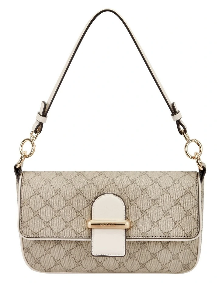 Nine West Zetta Beige Logo Milk Flapover Shoulder Bag 3 Nine West Zetta Beige Logo Milk Flapover Shoulder Bag