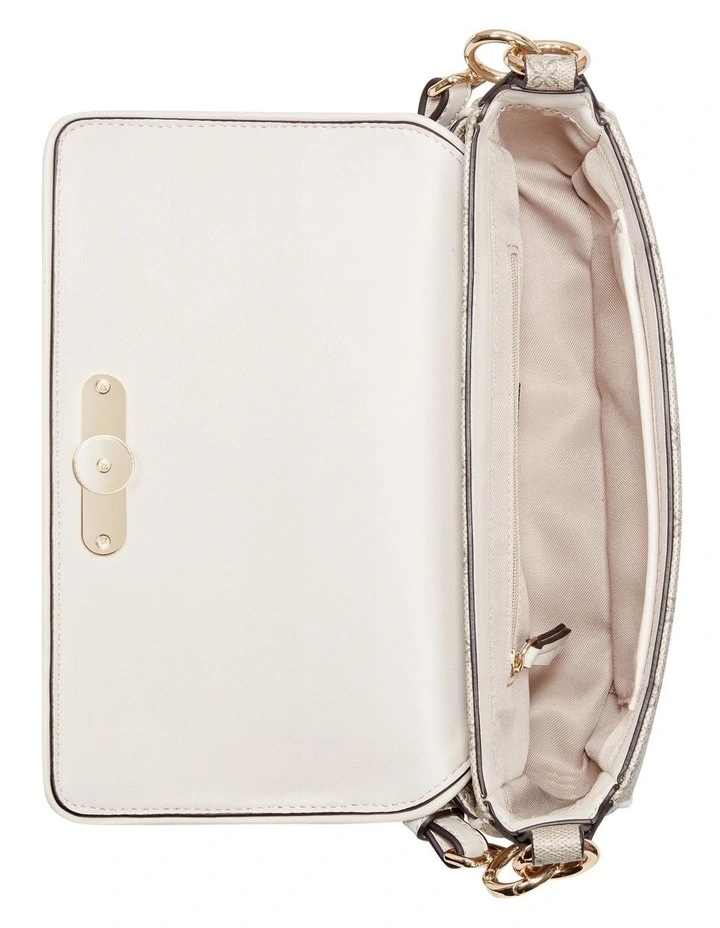Nine West Zetta Beige Logo Milk Flapover Shoulder Bag 6 Nine West Zetta Beige Logo Milk Flapover Shoulder Bag - Image 4