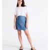 European Linen Blend Wrap Mini Skirt In Chambray 2 European Linen Blend Wrap Mini Skirt In Chambray -Women Summer Clothing Store 922054960 1 720x928
