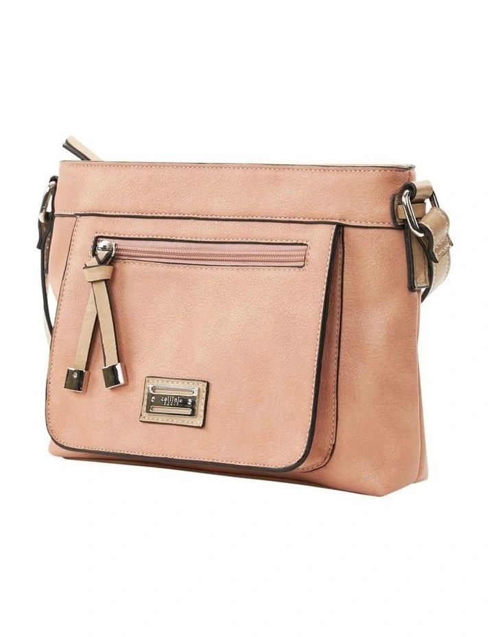 Edith Zip Top Crossbody Bag In Blush 4 Edith Zip Top Crossbody Bag In Blush - Image 2
