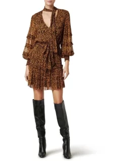 Woodland Wonder Mini Dress In Brown