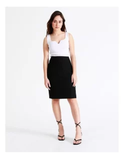 Basque Pencil Skirt In Black -Women Summer Clothing Store 924717790 3 720x928
