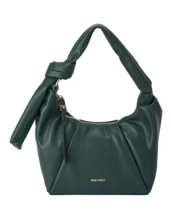 Nine West Doris Zip Top Hobo Bag In Bottle Green
