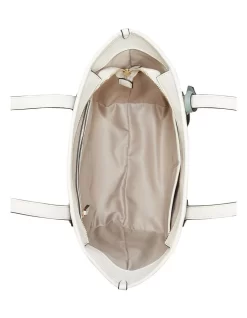 Nine West Emery Logo Zip Top Tote Bag In Beige/Aloe -Women Summer Clothing Store 926659990 3 720x928