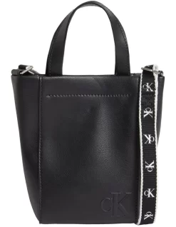 Calvin Klein Jeans Ultralight Faux Leather Tote Bag In Black