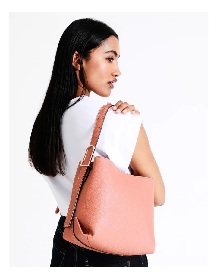 Basque Ella Bucket Shoulder Bag In Coral 4 Basque Ella Bucket Shoulder Bag In Coral - Image 2