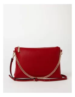 Basque Kiera Multi Gusset Shoulder Bag In Red