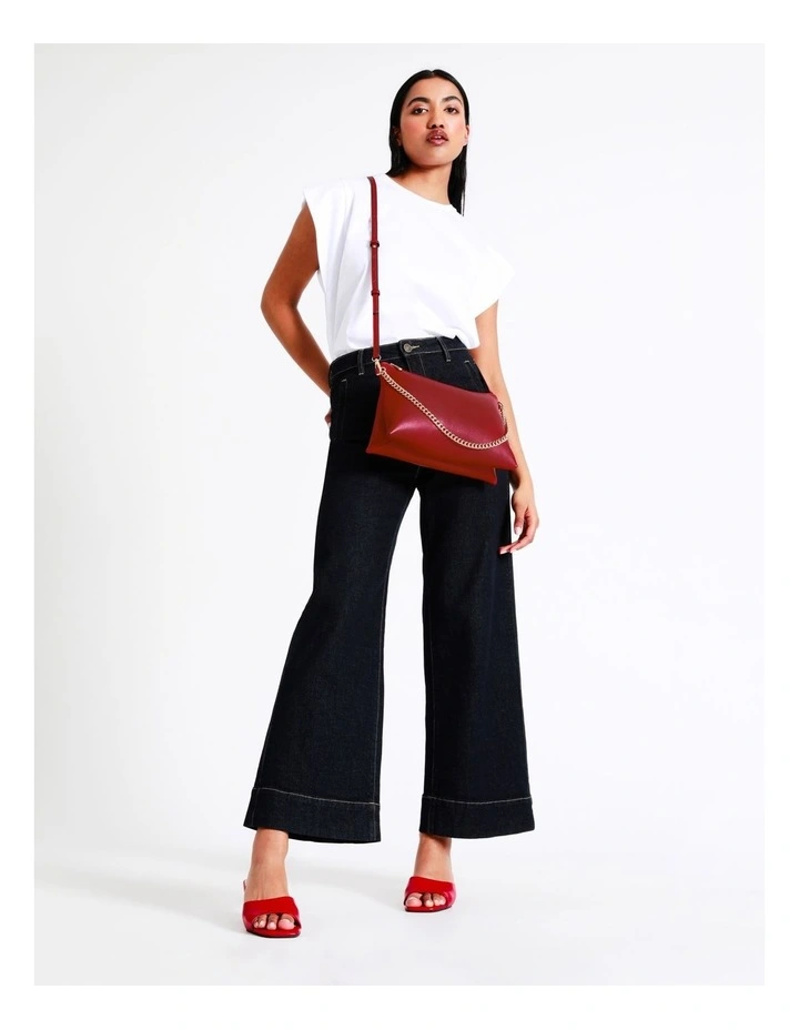 Basque Kiera Multi Gusset Shoulder Bag In Red 4 Basque Kiera Multi Gusset Shoulder Bag In Red - Image 2