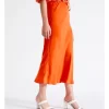 Recycled Blend Satin Slip Skirt In Orange -Women Summer Clothing Store 929242000 2 720x928