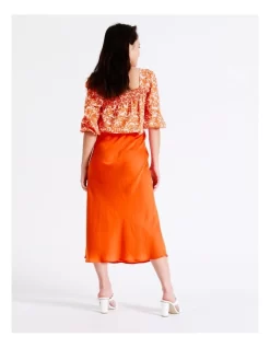 Recycled Blend Satin Slip Skirt In Orange 11 Recycled Blend Satin Slip Skirt In Orange -Women Summer Clothing Store 929242000 7 720x928