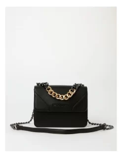 Karla Flapover Crossbody Bag In Black