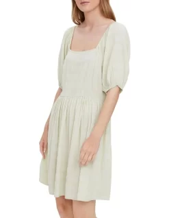 Vero Moda Tabby Square Neck Dress In Meadow Mist
