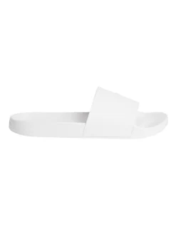 Calvin Klein Textured Logo Sliders In White