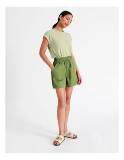 Eco Lyocell Short In Khaki -Women Summer Clothing Store 934615360 5 720x928